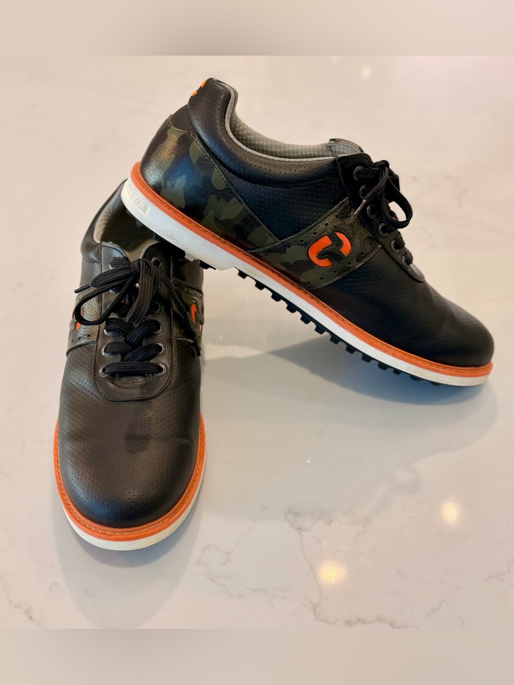 Dulca De Cosma JL2 COLLAB Men's Black/Camo Leather Golf Shoes. Size 14